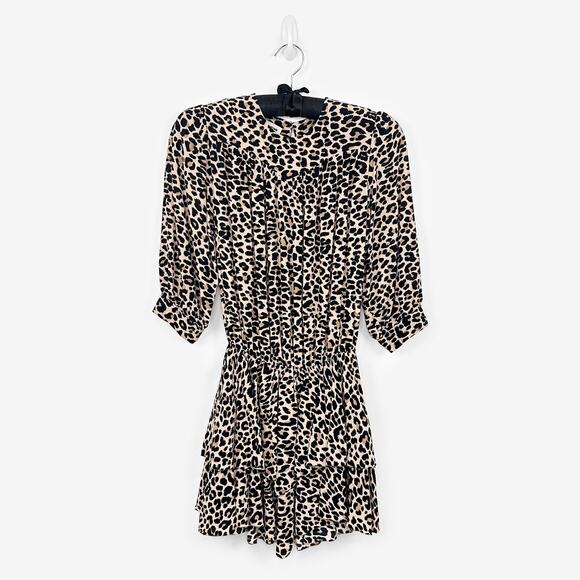 Zadig & Voltaire Dresses & Skirts - Zadig & Voltaire Rooka Leo Mini Dress Extra Small Animal Print Tiered Edgy Glam